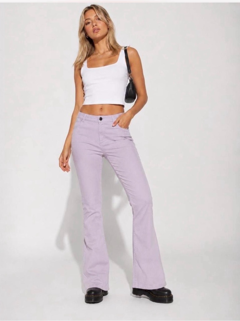 Motel Rocks High Rise Bootcut Stretch Lilac Pants